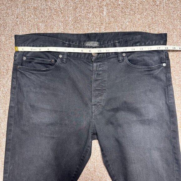 John Elliott Slim Fit Stretch Denim Jeans Faded Black Carbon Mens 34-36 $605 RRP - Picture 4 of 15